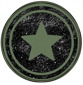 Patch / Aufnäher  - Grunge Stern - Armygrün